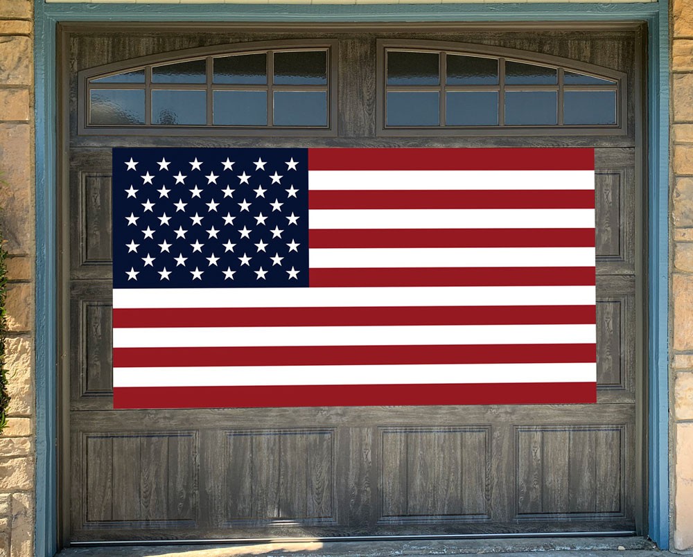 US Flag 42" x 78" Magnetic Garage Banner For Steel Garage Doors