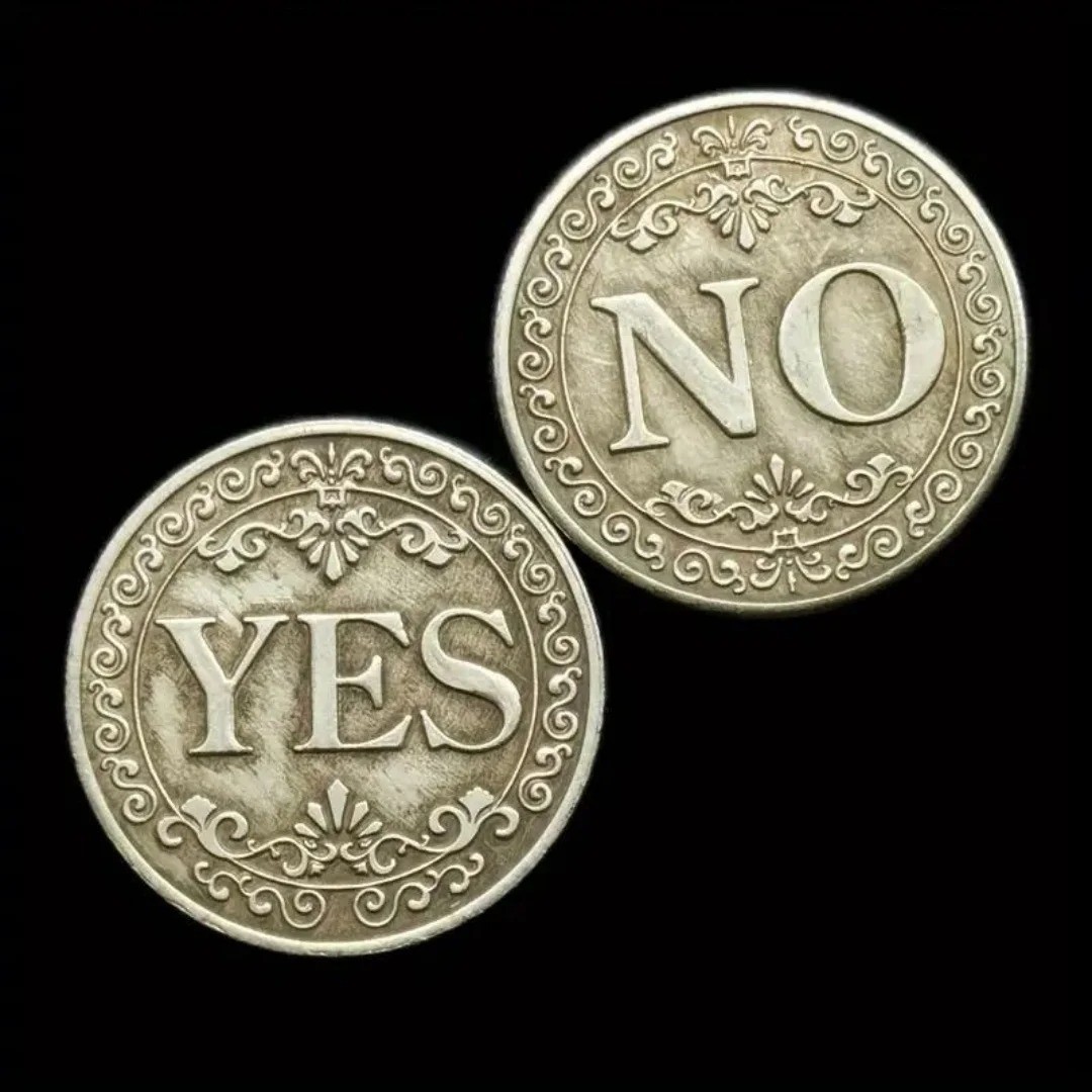 YES NO Coin Decision Dilemma Non Currency Decorative Collectable Lucky Make Coin