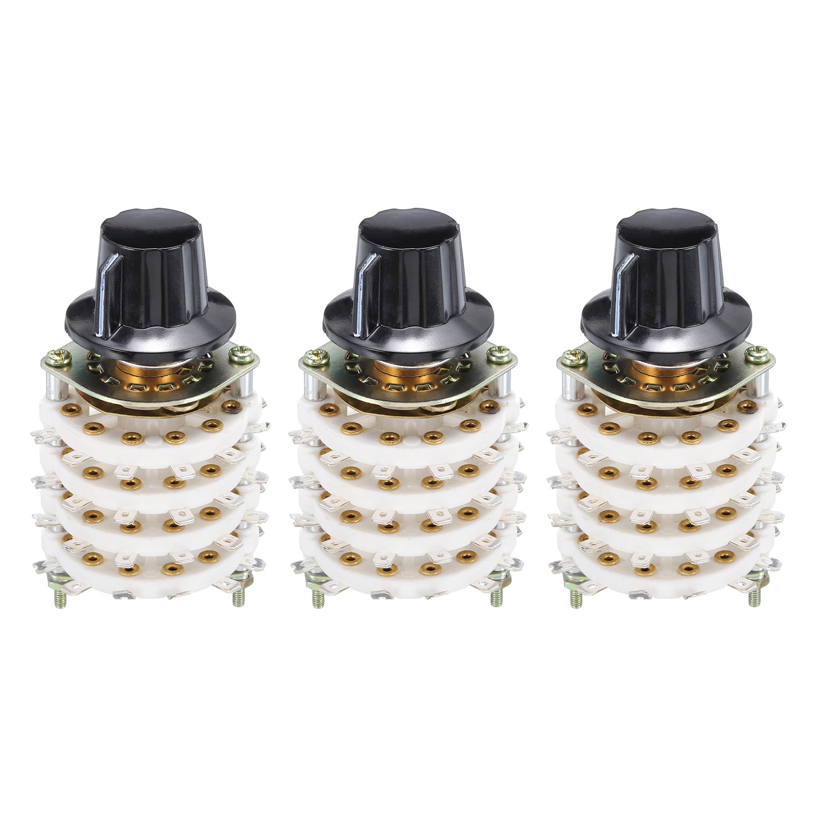 3 Pcs 4 Pole 8 Position Band Selector 4 Deck for TV Radio Home Machine