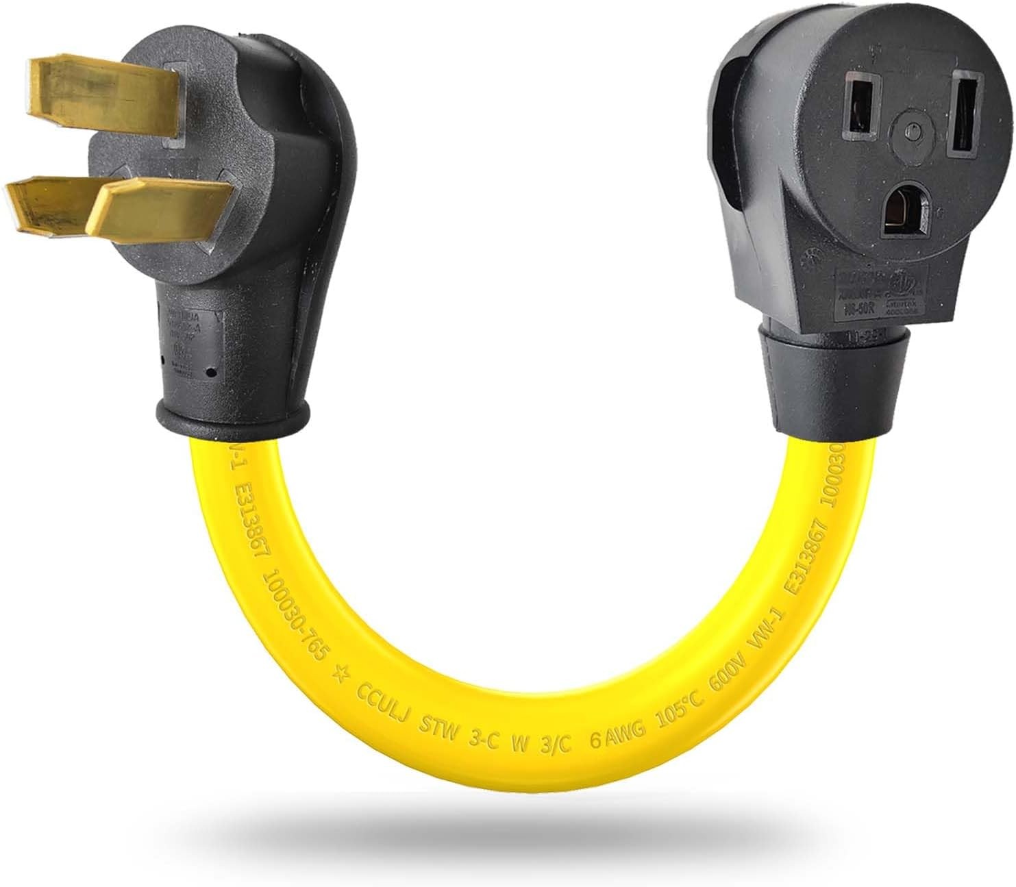 LAVANDINO 3 Prong to 3 Welder Plug Adapter 220V, 10-50P/6-50R, yellow