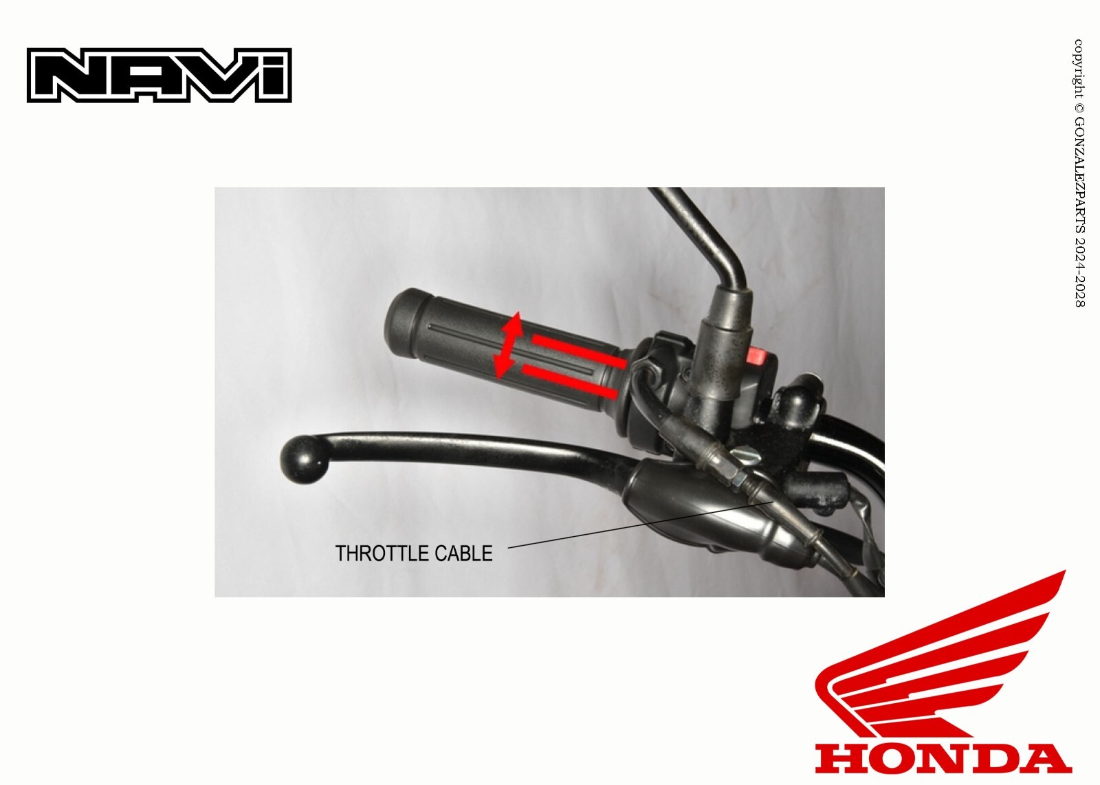 HONDA THROTTLE CABLE 2022-24 NAVI NVA110B GENUINE OEM NEW 06179-K74-A00