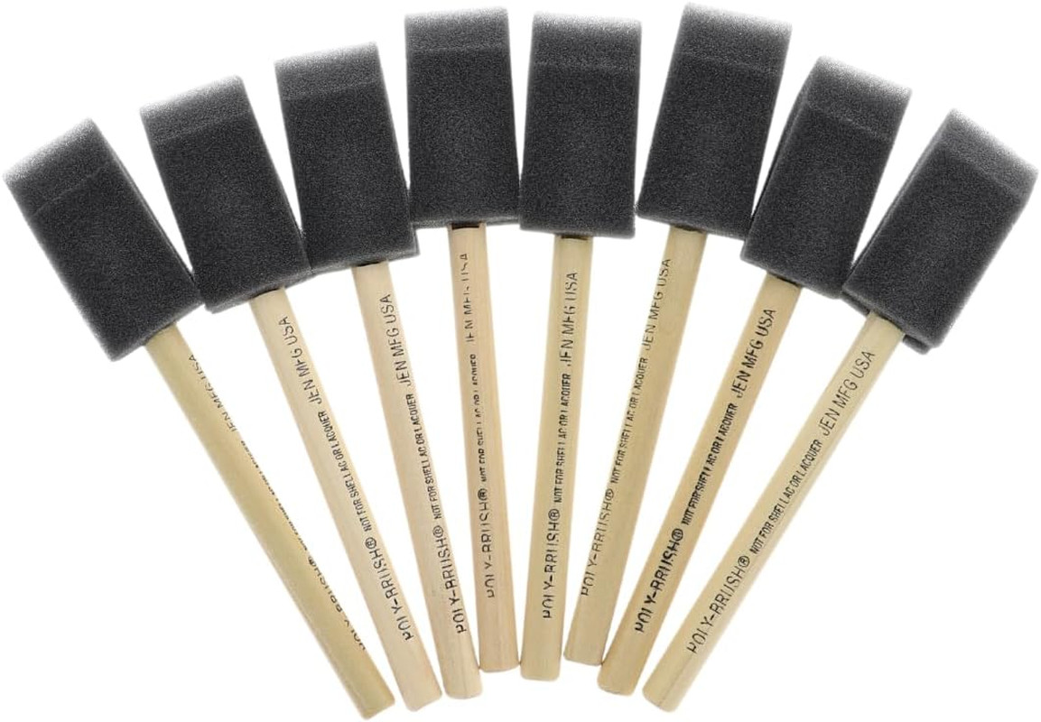 Jen Manufacturing Poly Foam Brush - 1 Inch - Ideal for Smooth Paint