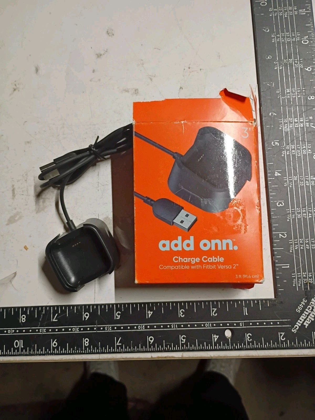 Onn Fitbit Versa 2 Charge Cable  (Black) BRAND NEW Open Box