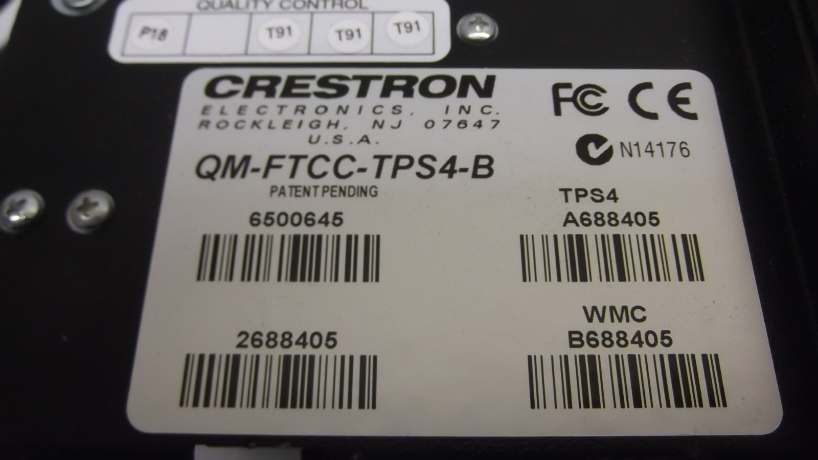 Crestron QM-FTCC-TPS4-B 3.6" Quick Media Flip-top Touchpanel Computer Center