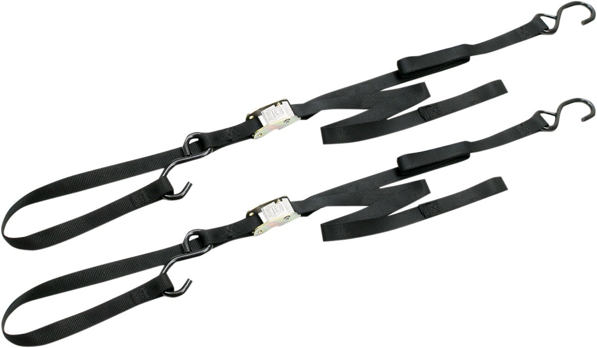 Black Integra Tie-Downs Pair 69"x1" - 1200lbs, Cam Buckle w/soft-loop 49380-11