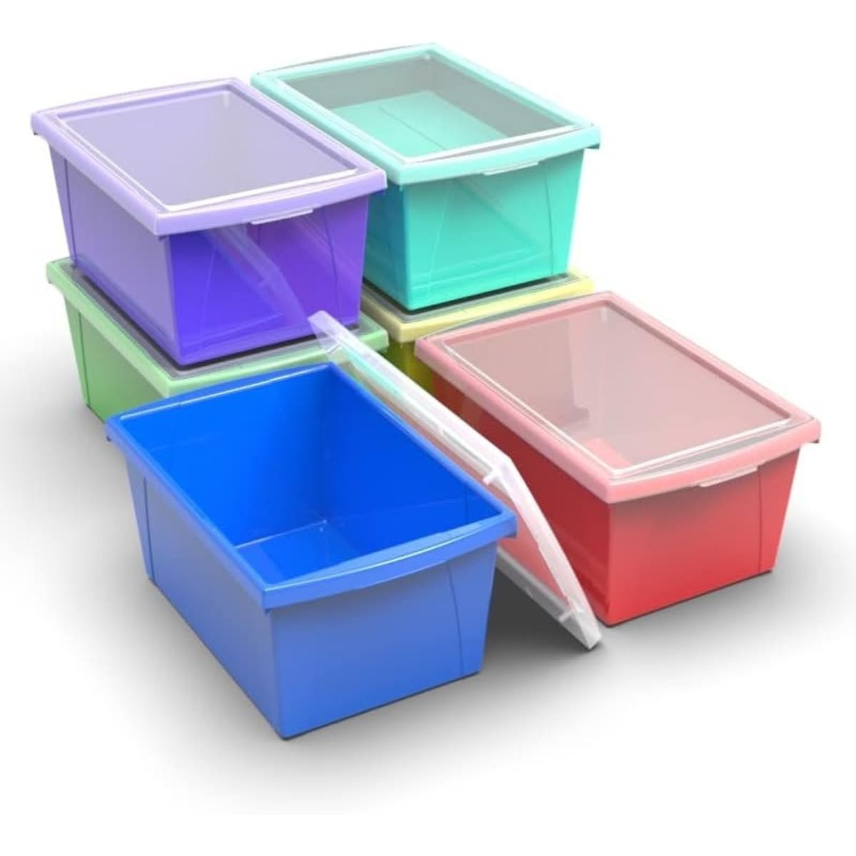Storex 5.5 Gallon Storage Bin Lid Classroom Organizer For Books And Supplies
