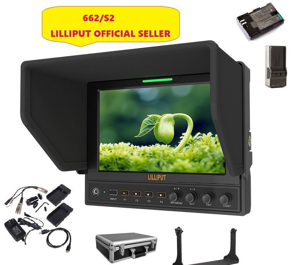 Lilliput 7" 662/S IPS 3G-SDI SDI/HDMI Cross Conversion+LP-E6 battery + Suitcase