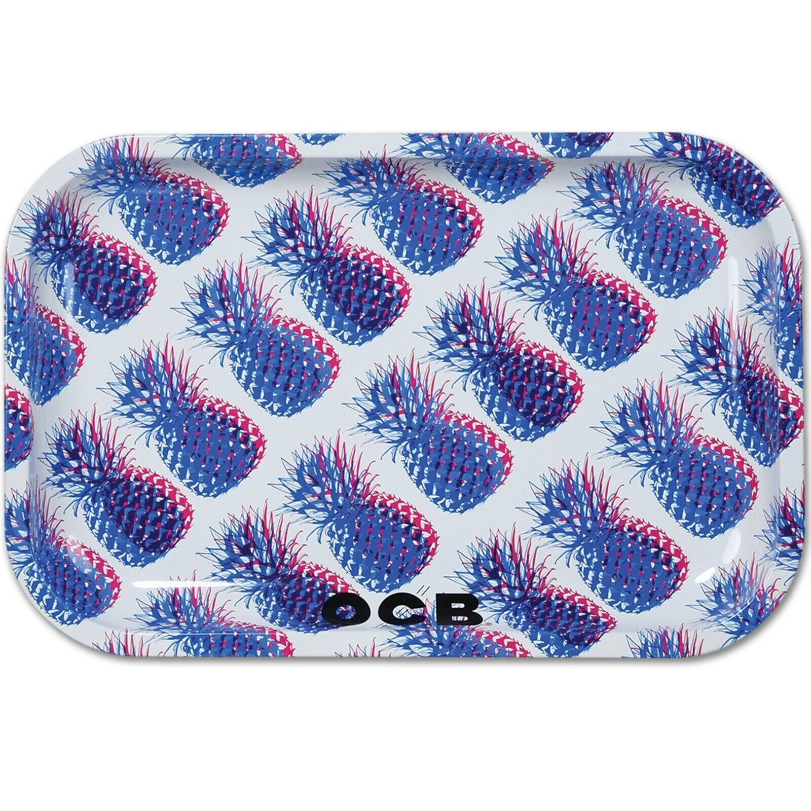 OCB Medium PINEAPPLE - Metal Rolling Tray - FLAGSHIP SERIES - 7" x 11"