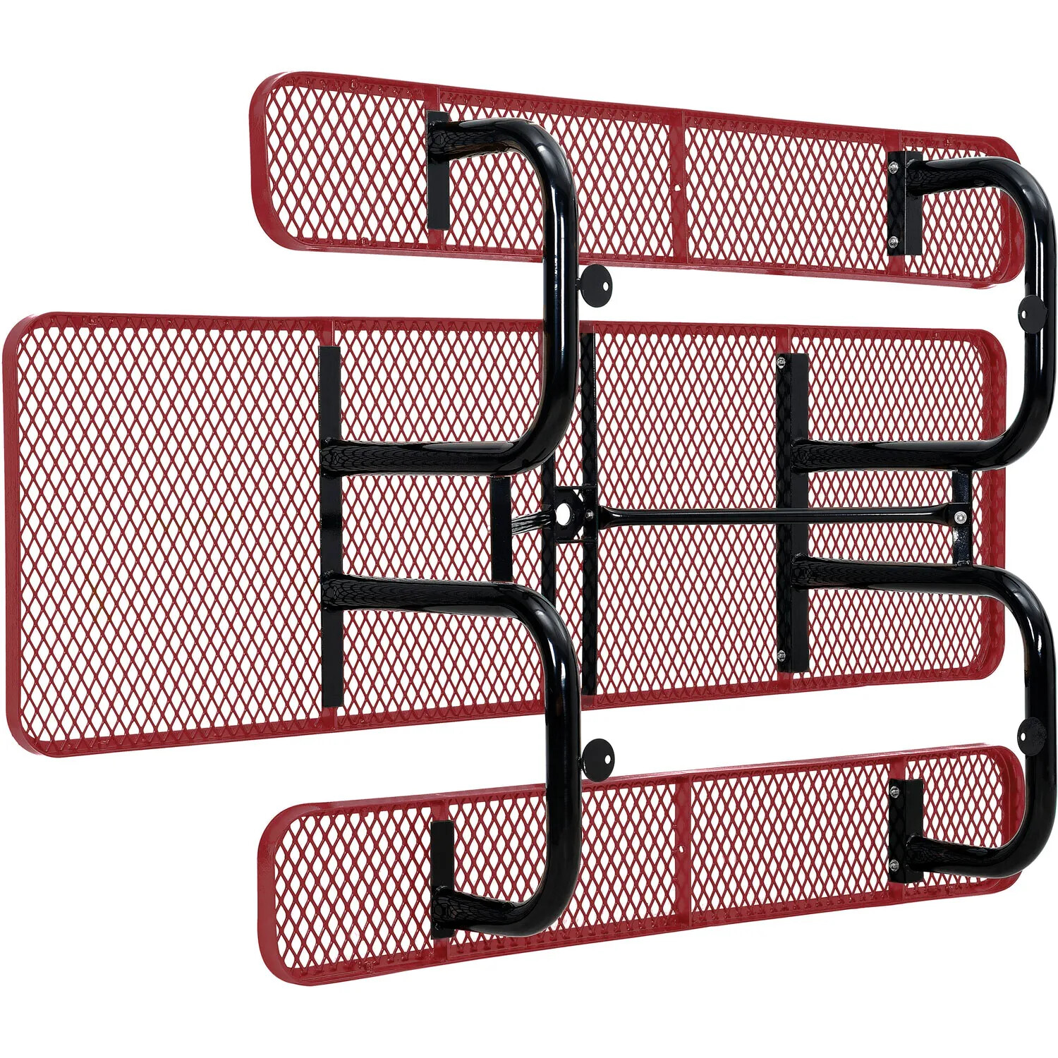 8' ADA Rectangular Picnic Table Expanded Metal Red (96" Long)