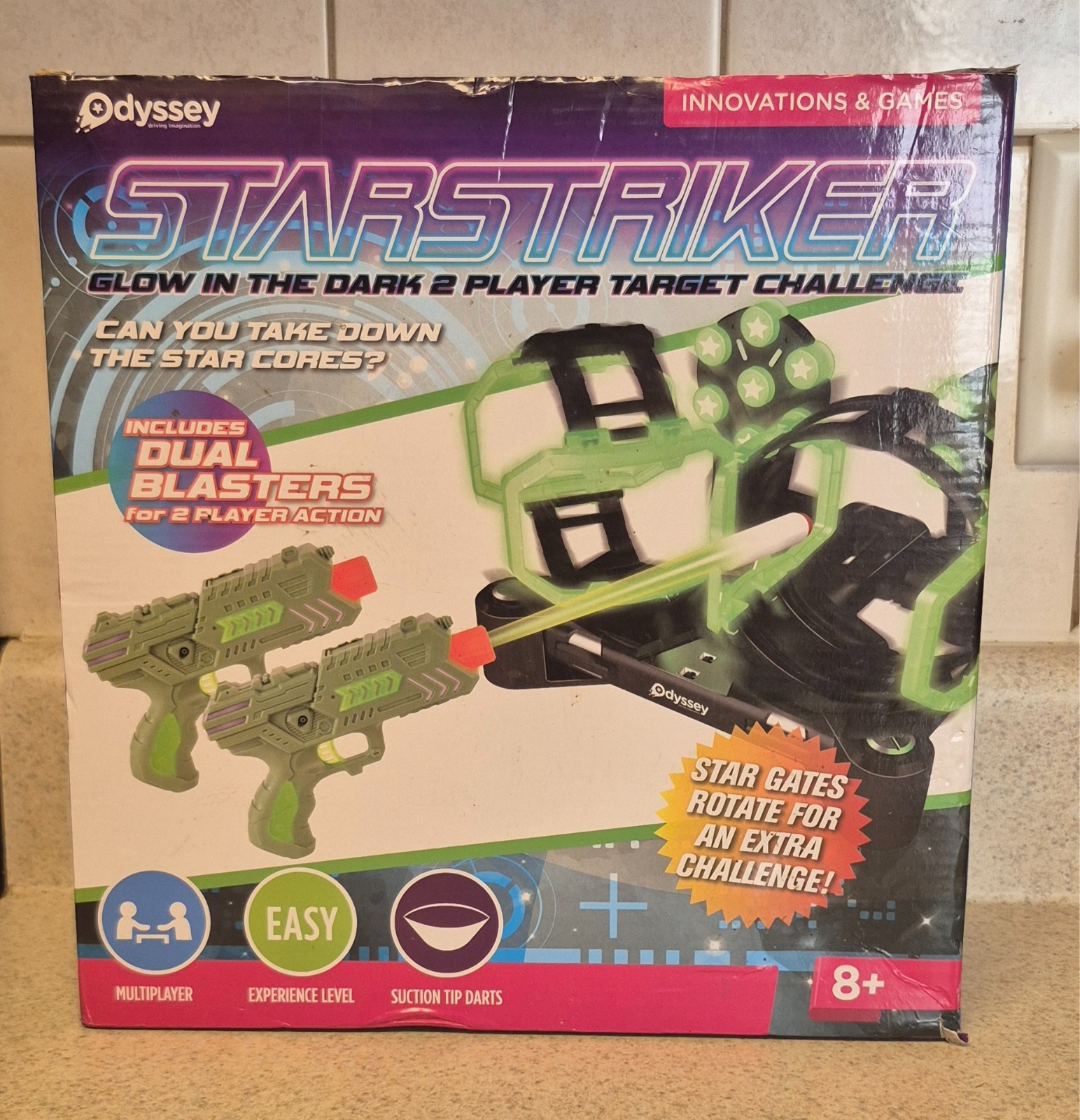 ODYSSEY TOYS STARSTRIKER Glow-In-The-Dark 2  Dart Target Challenge - New, Sealed