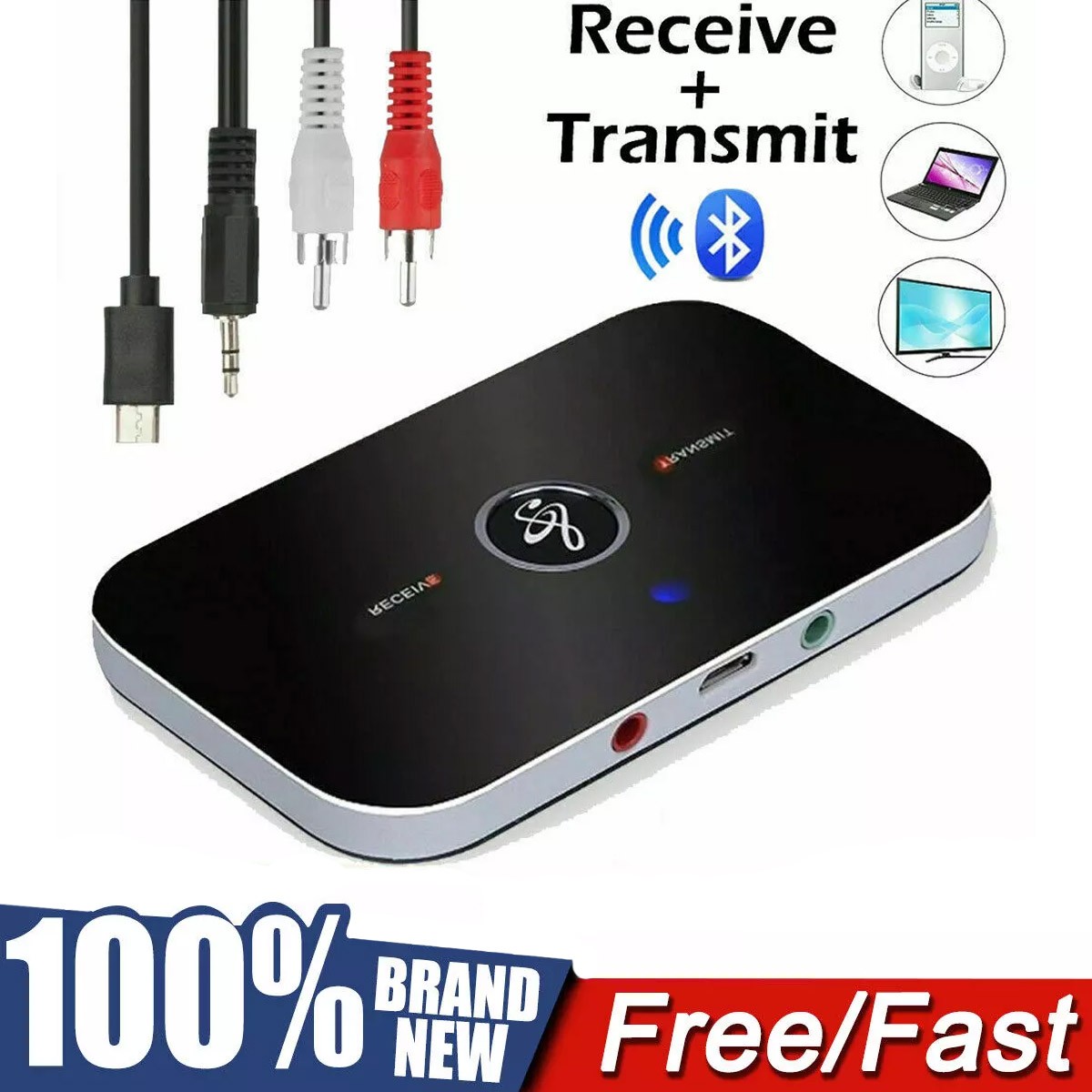 2 in 1 Bluetooth Transmitter/Receiver Wireless A2DP Home TV Stereo Audio Adapter