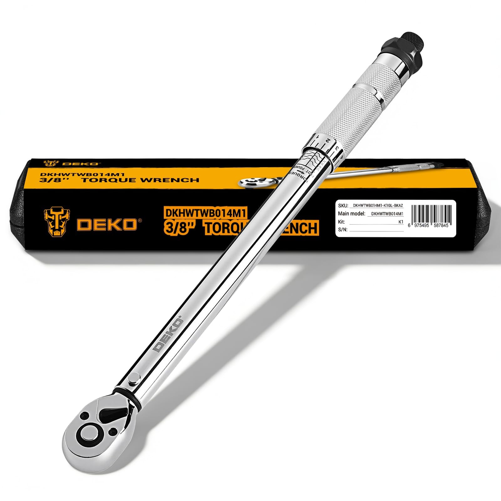New DEKOPRO Torque Wrench 3/8 Inch Drive Click, 5-50 Ft-Lb/6.8-67.8 Nm Wrench, 3