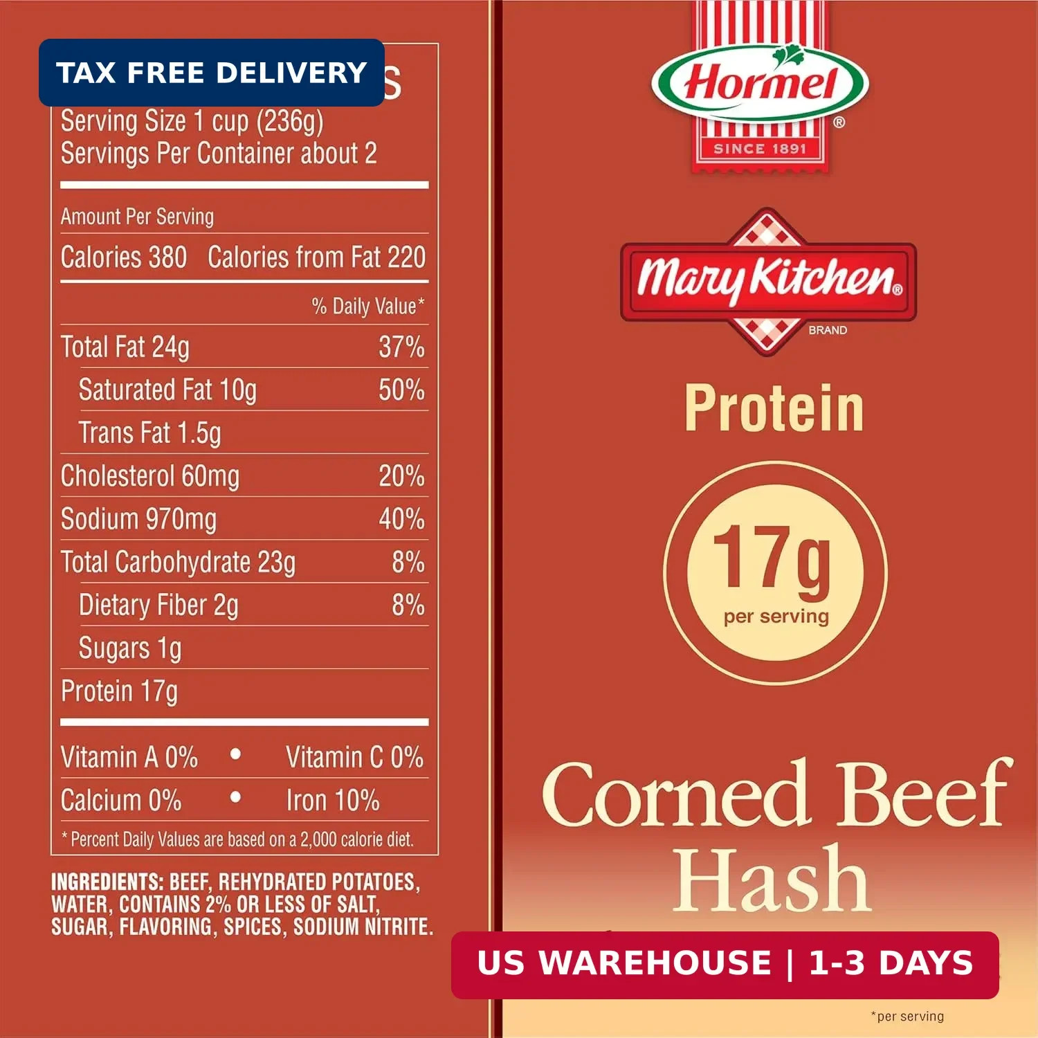 Mary Kitchen Hash Corned Beef Hash 14 oz (8 Pack)