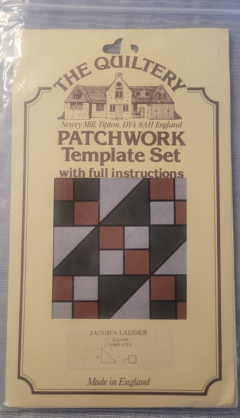 VTG Quilting Template Set w/ Full Instructions- Jacob's Ladder -Made in England