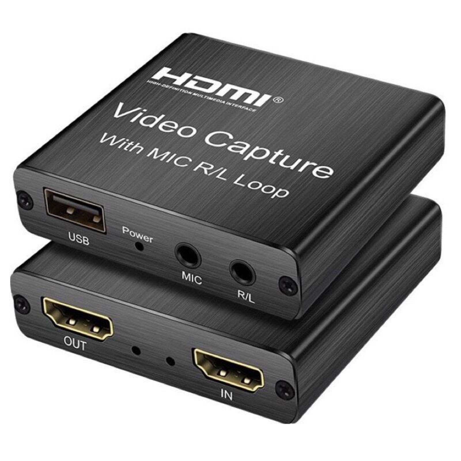 Alloy Video Capture Card 4K Screen Record Game Streamer Device MIC R/L Loop