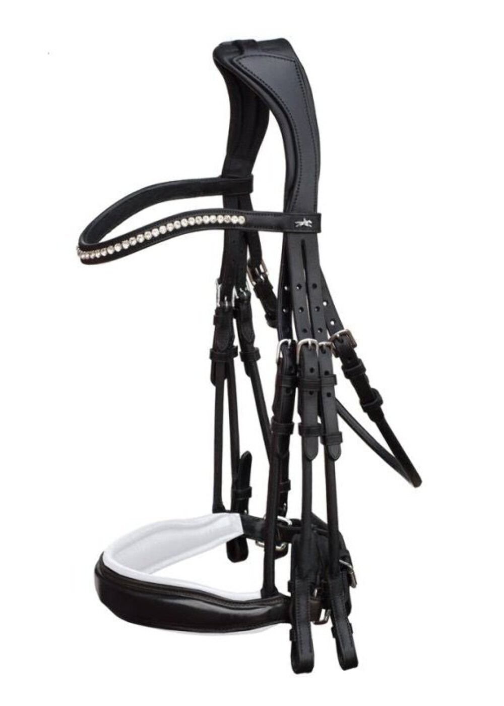 Schockemohle Venice Double Bridle Black Patent White | NO IMPORT FEES