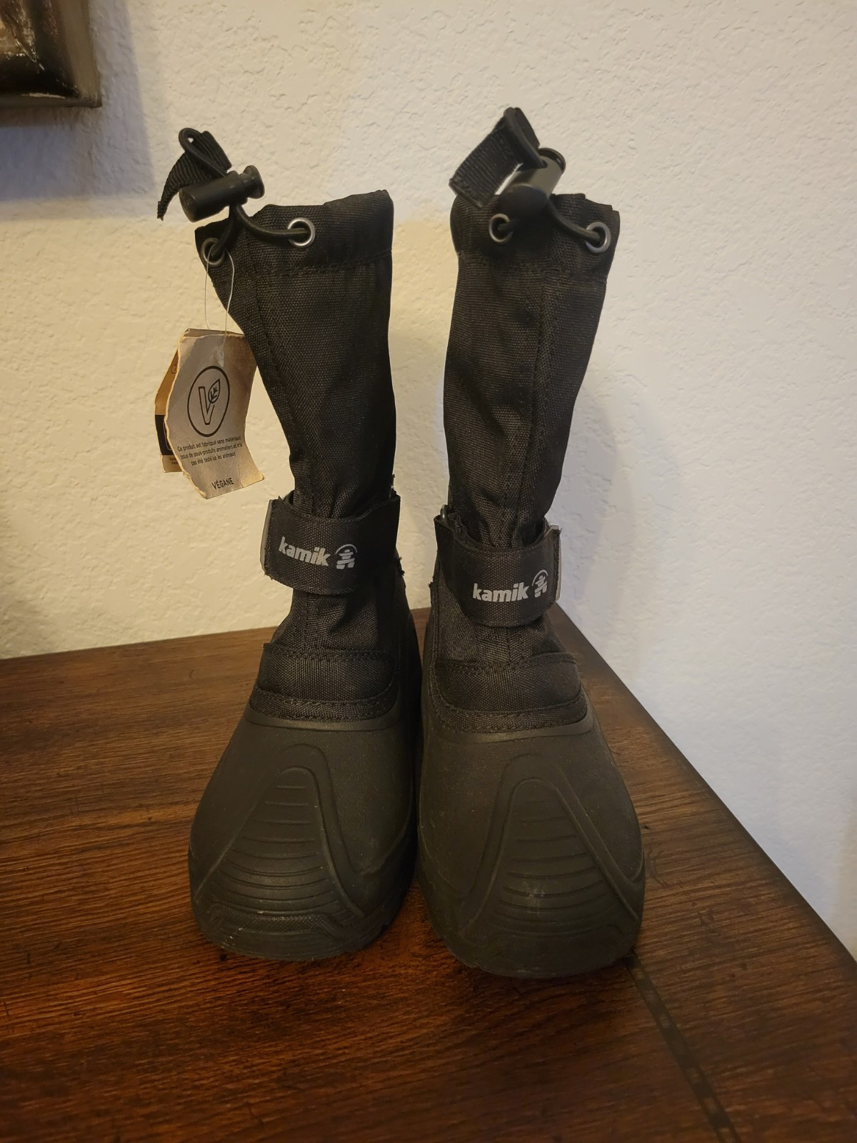 Kamik Black Unisex Snow Boots Kids Sz 3 Boys Girls Winter Ski Insulated Finley