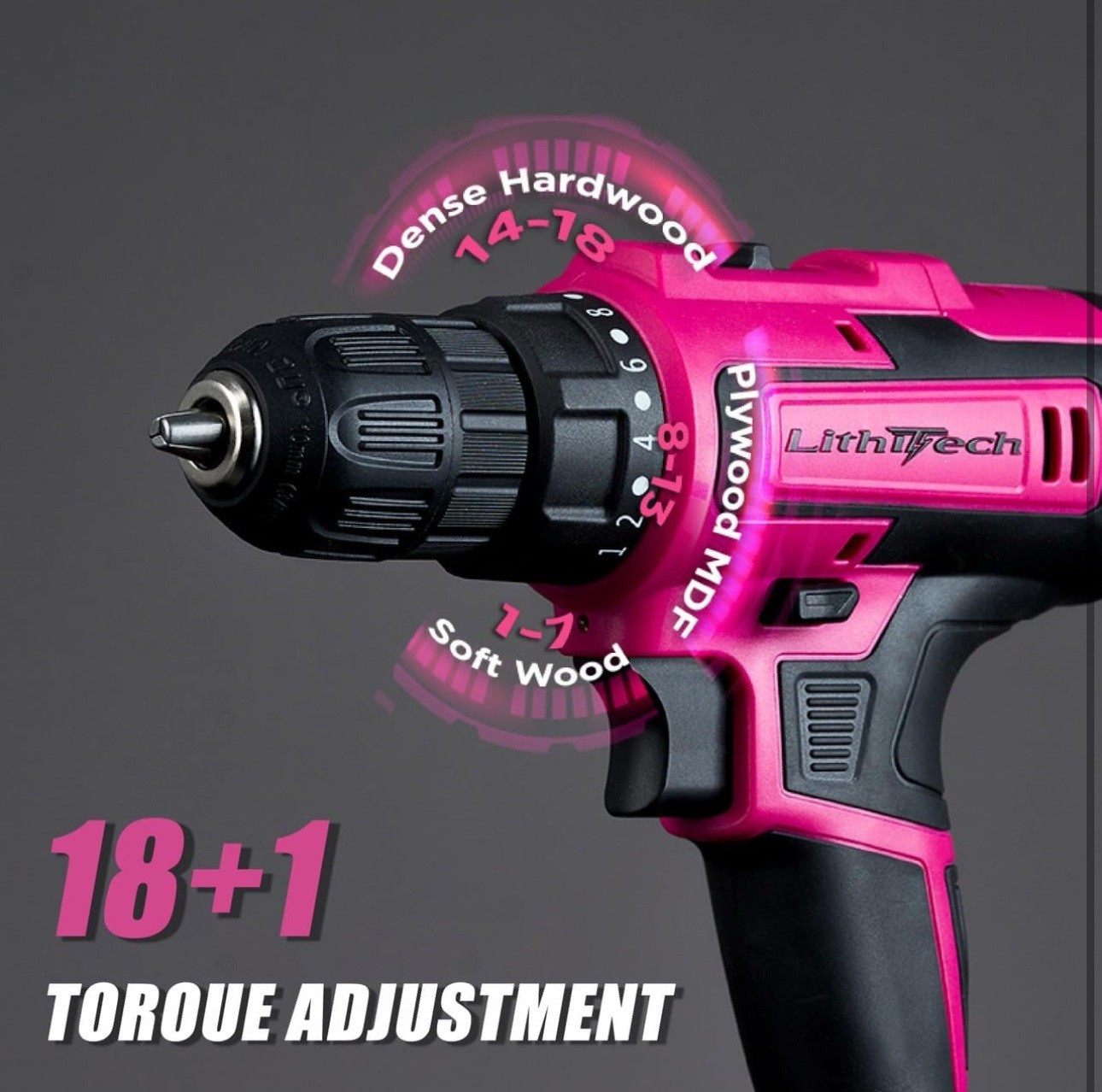 20V Pink Cordless Drill Set