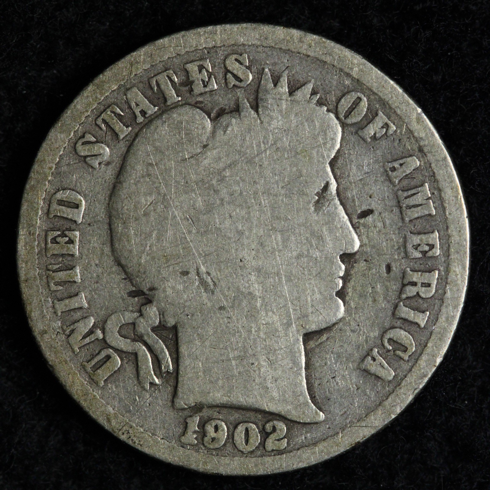 1902-S Barber Silver Dime VG E189 JIAB