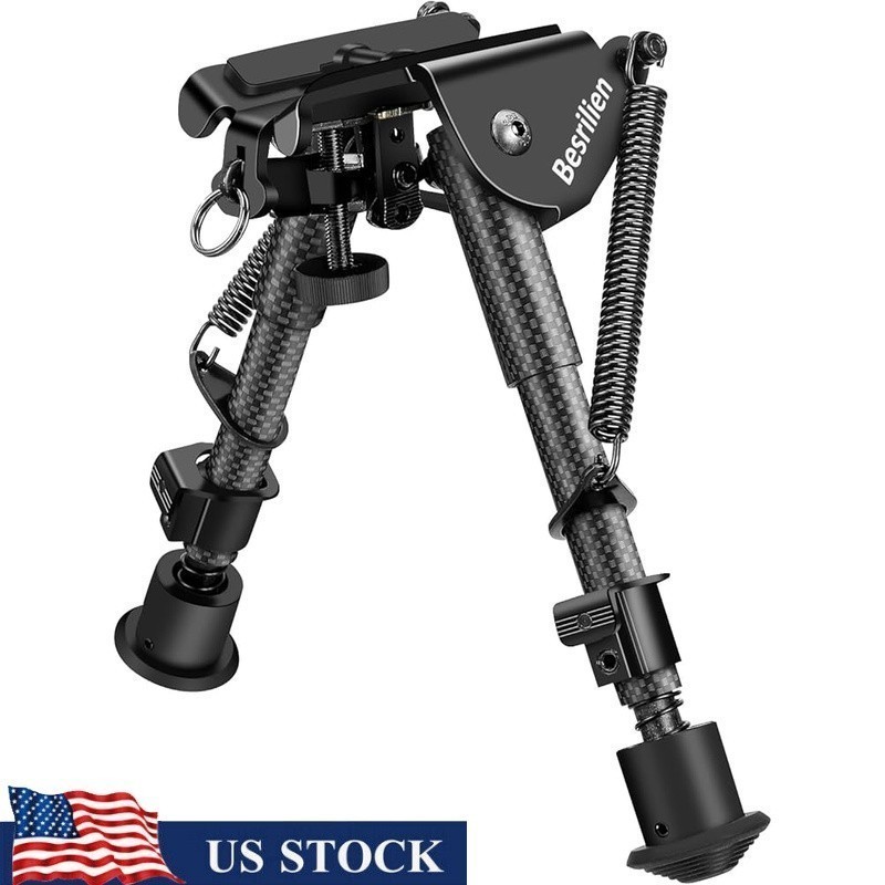 Lightweight Bipod Sling Stud Mount Adjustable 6-9in Rubber Feet Strong Legs New