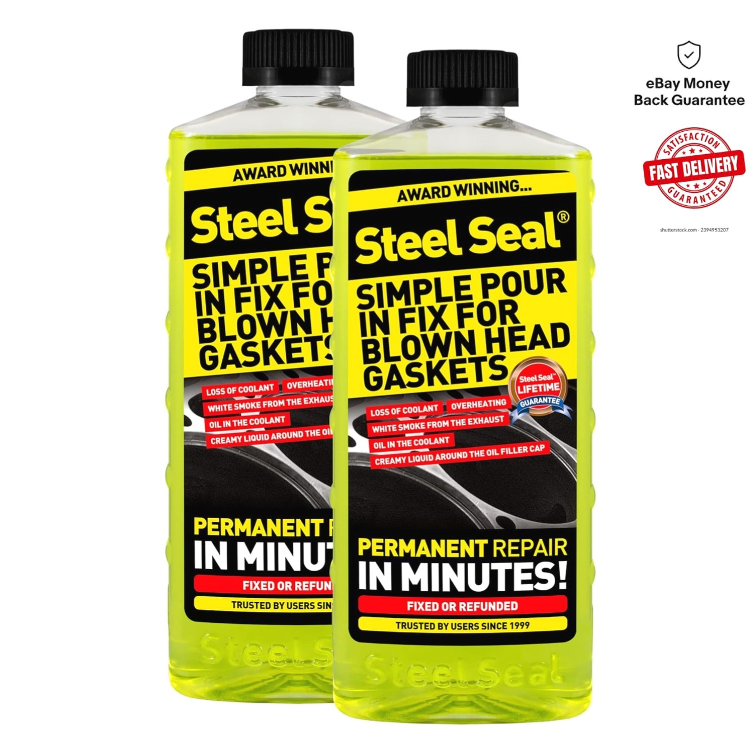 Reliable Head Gasket Fix - Fast DIY Sealer for 6 Cylinder Engines - 2 Bottles