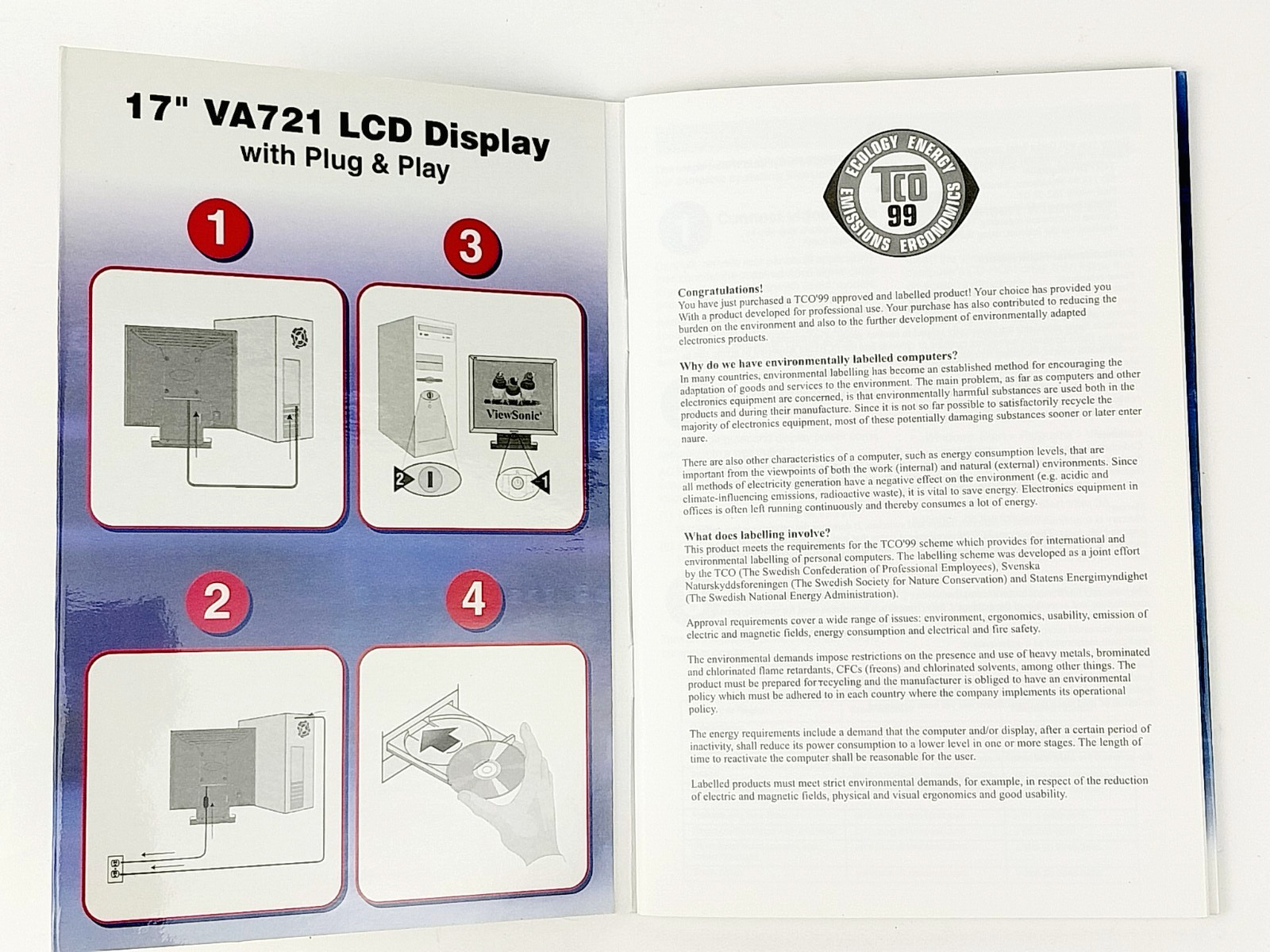 ViewSonic Wizard VA721 Quick Start Guide and Installation Software