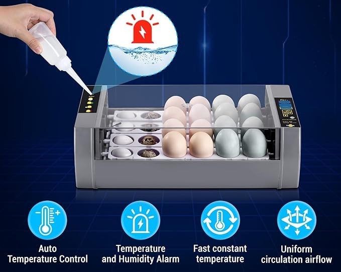 Incubators for Hatching Eggs, Egg Incubator with Automatic Egg Turning and Humid