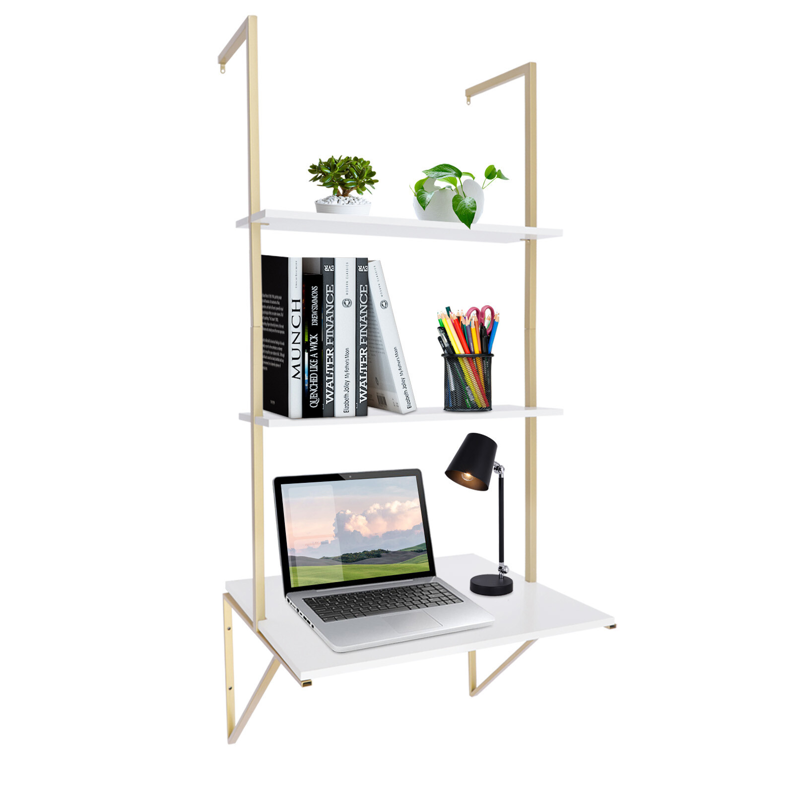 Computer Desk Wall-mounted Laptop Desk Sturdy Storage Table Desk Floating Modern