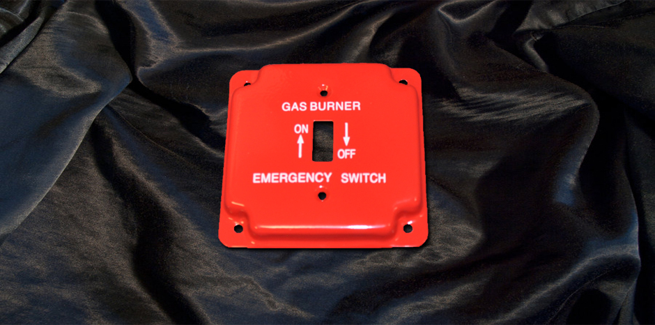 4" square industrial surface cover - Emergency on/off -Gas 1 toggle switch