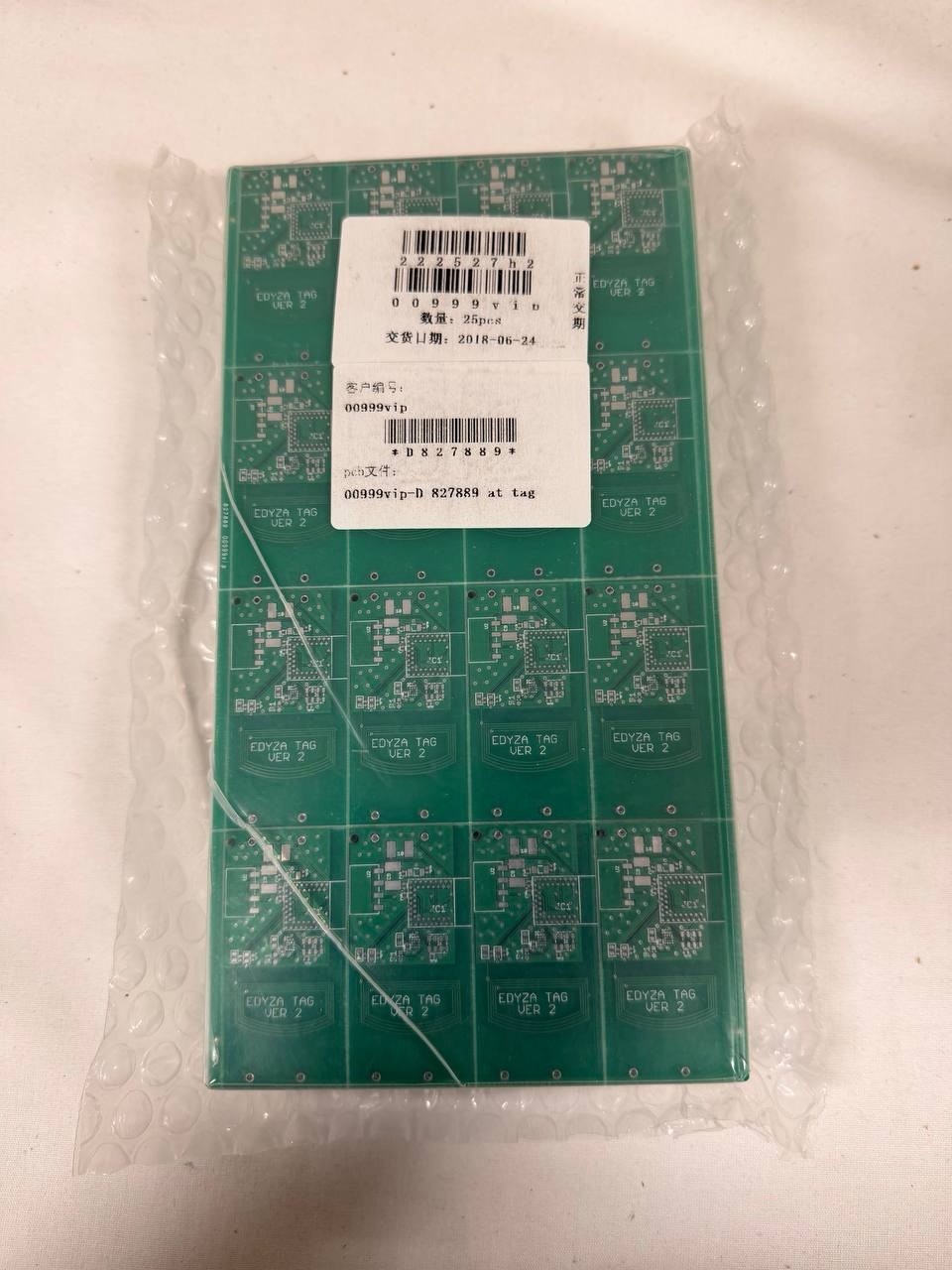 Lot of PCB Boards “EDYZA TAG VER 2” – 25 pcs Panel – New / Unused