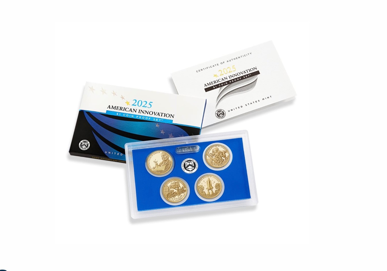 2025-S US Mint American Innovation $1 Dollar 4-Coin Proof Set NASA/SPACE
