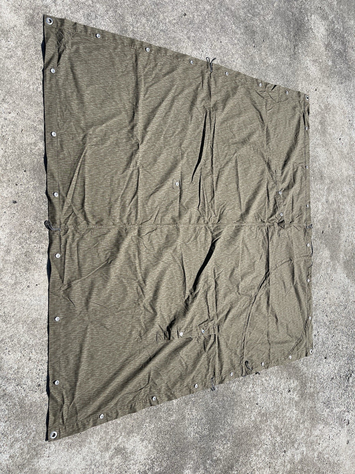 East German Army NVA Strichtarn Rain Drop Camo Shelter Half/ Tent Half/ Poncho