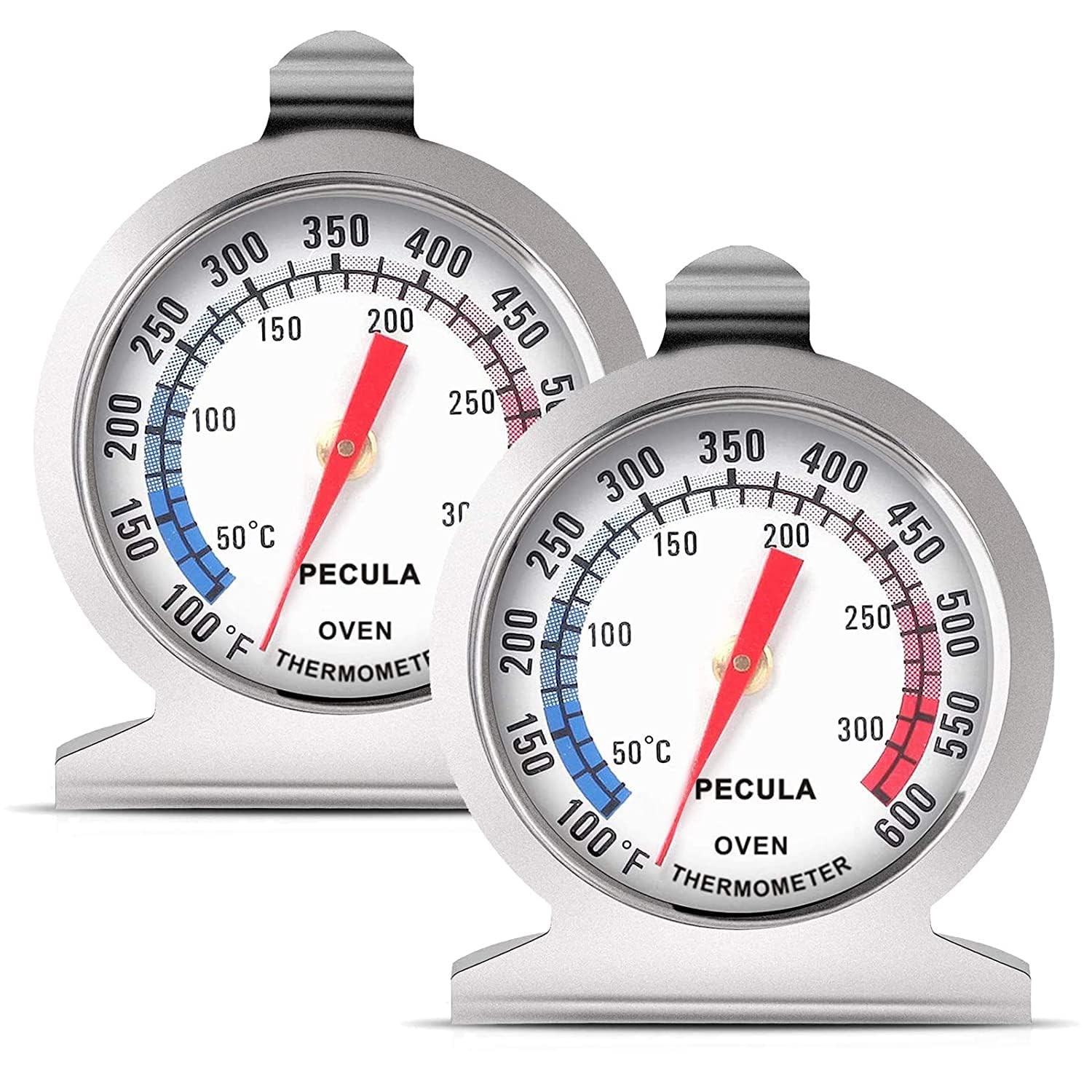Oven Thermometer 2 Pack 50-300°C/100-600°F, Oven Grill Fry Chef Smoker Thermo...