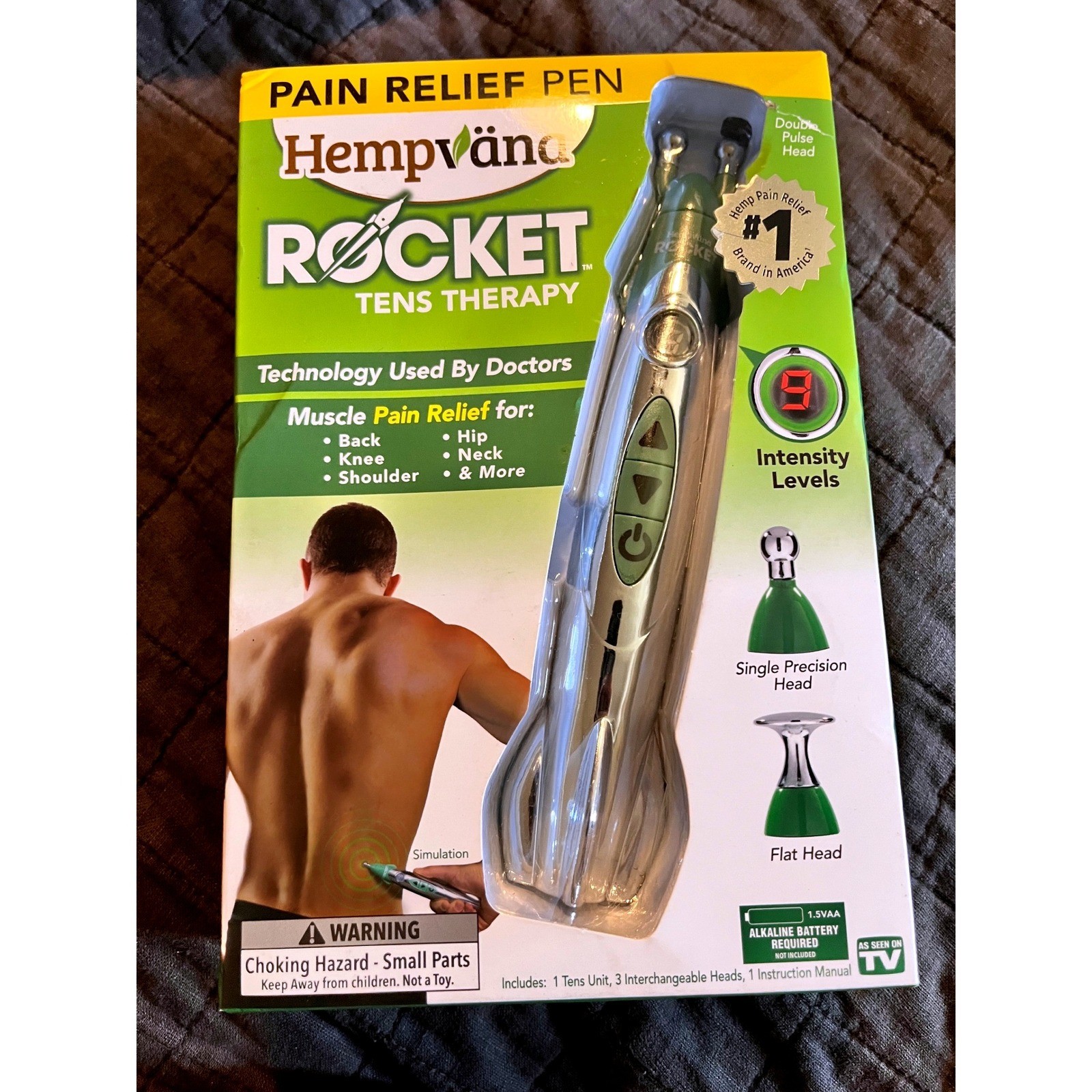 Hempvana Rocket TENS Therapy Pain Relief Pen Wireless Muscle Stimulator 9 Levels