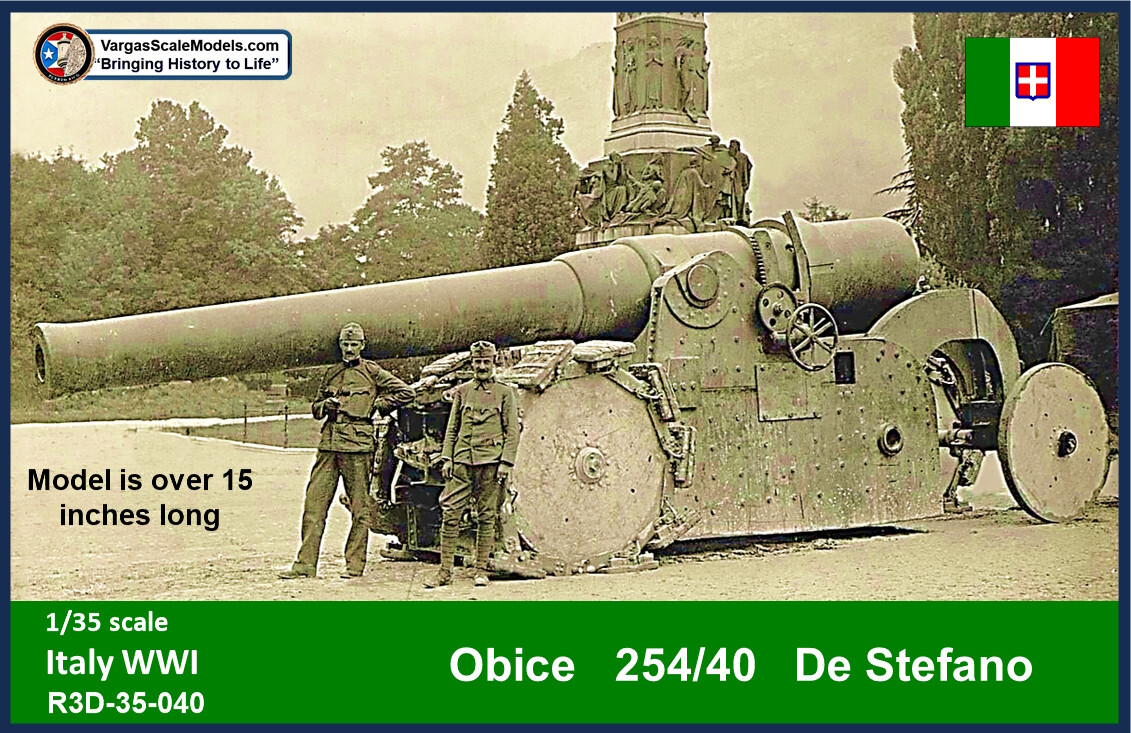 Obice 254-40 DS Italian WW1  Heavy Artillery  SS Models Resicast WIP-3D