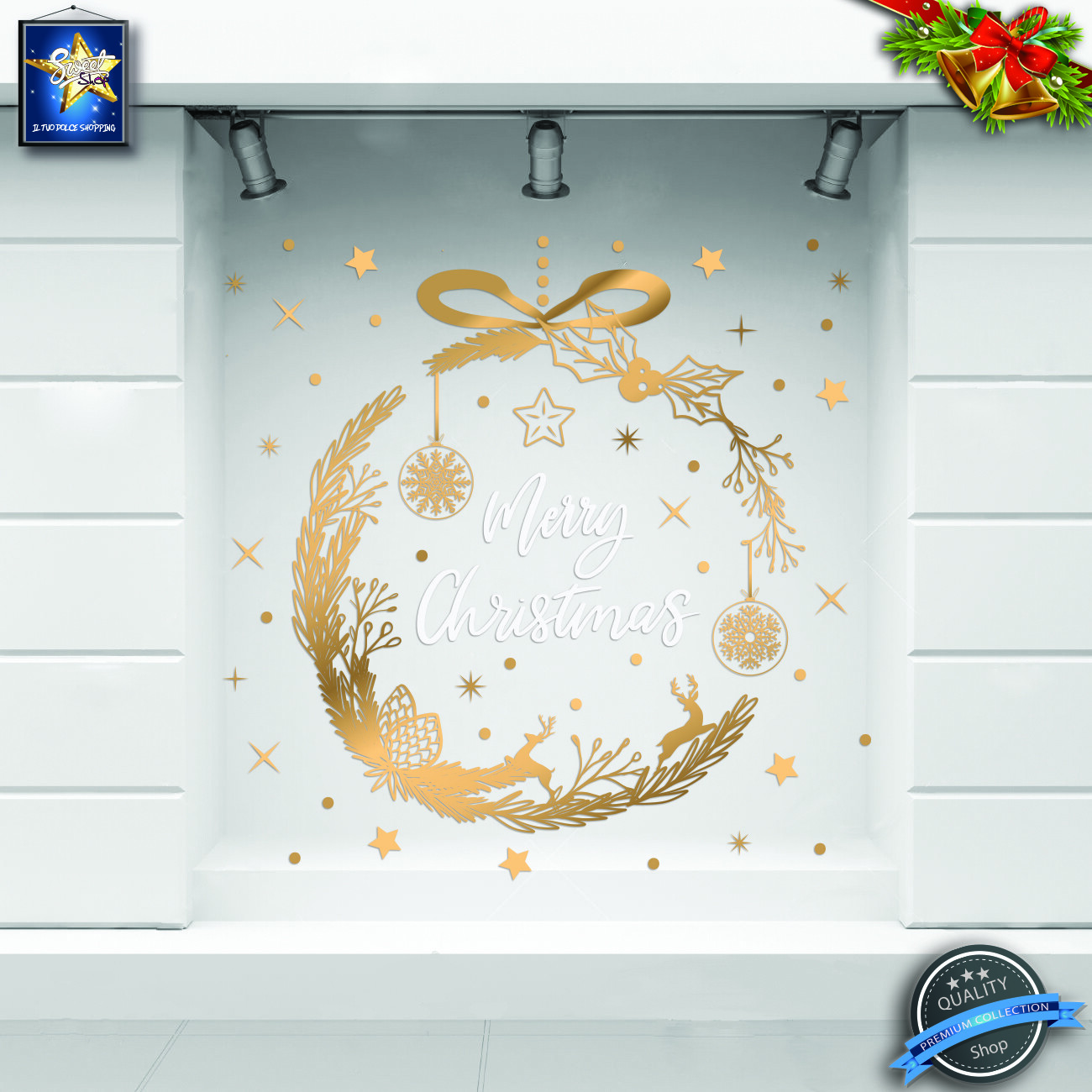 Glass window STICKERS SHOWCASE, SHOWCASE SHOP CHRISTMAS CHRISTMAS DECORATION LANGUAGES