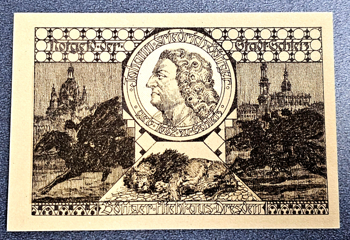 SCHLEIZ NOTGELD 50 PFENNIG 1921 EMERGENCY MONEY GERMANY BANKNOTE (33954)