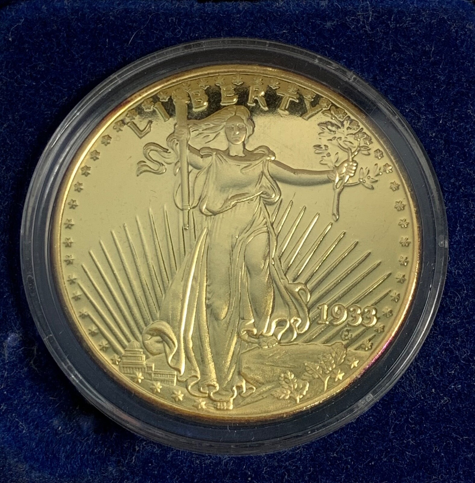 Copy 1933 Liberty Standing Walking $20 Twenty Dollar Coin USA U.S.A. Gold-Plated