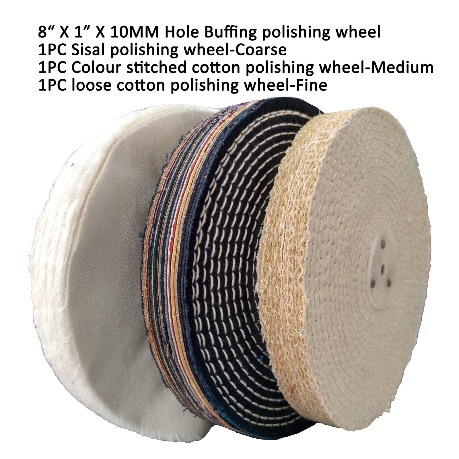 Purui 8 Inch Bench Grinder Polishing Kit For All Metals Kit Includes 3pc 8 Inch