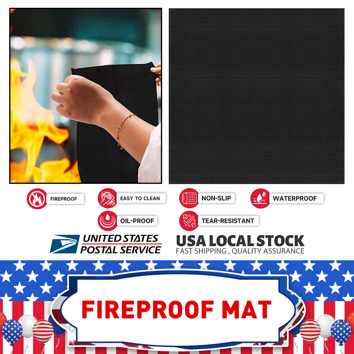 Welding Blanket 19.6inch x 19.6inch Fireproof Mat Copper Pipe Brazing Soldering