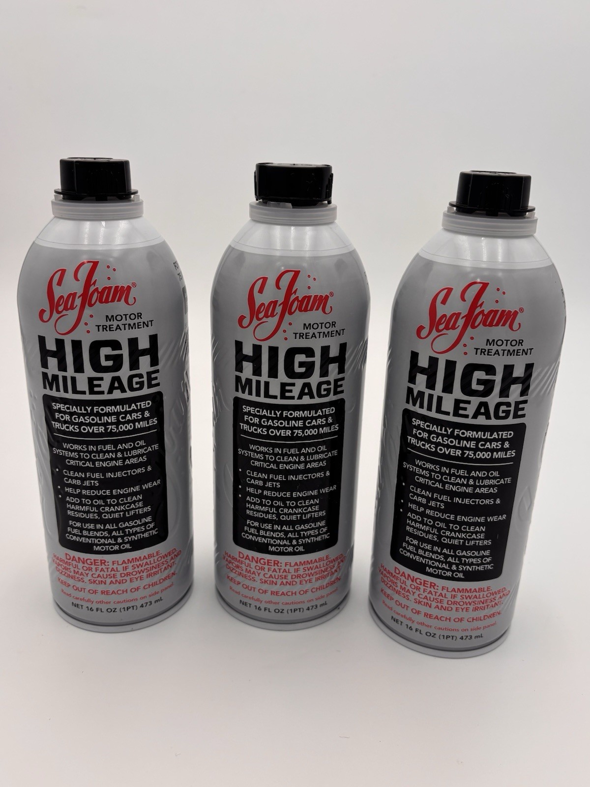 (3X) Sea Foam High Mileage Motor Fuel and Oil Treatment - 16 Oz HM16 - Seafoam