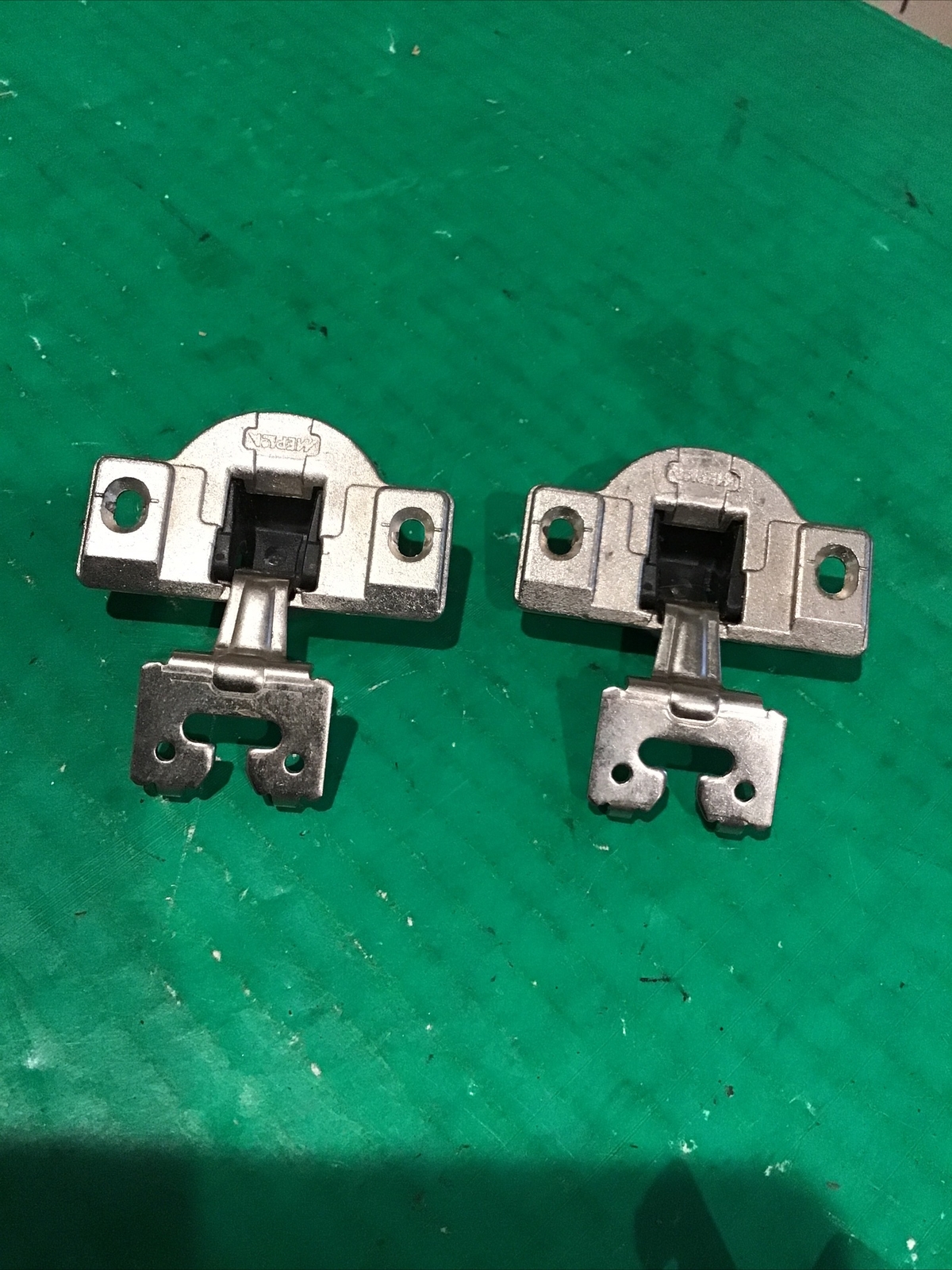 Lot of 2 MEPLA Hinge 698.256.53.00 Nickel  w/510.356.00.32 Mounting Plate