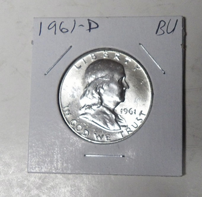 BU 1961-D Franklin Silver Half Dollar Uncirculated Denver Mint Coin (72726)