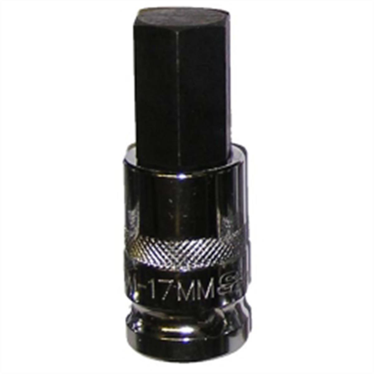VIM Tools 17 mm Hex Bit, Chrome 1/2 Inch Square Drive Bit Holder