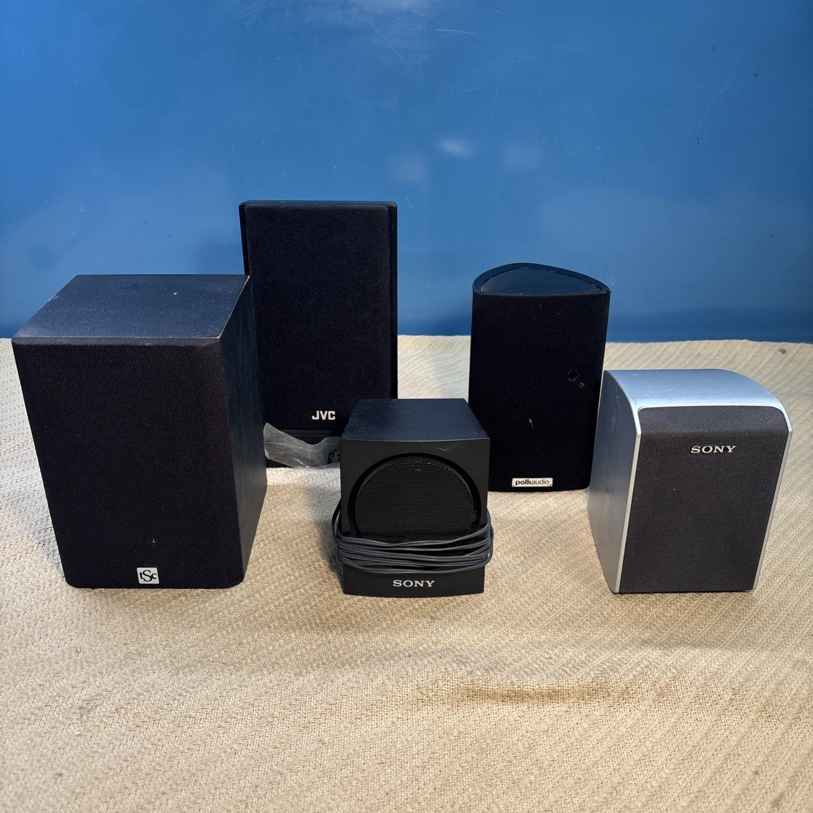 Lot Of Mixed Small Speakers Working **Some Cosmetic Blemishes see Pictures**