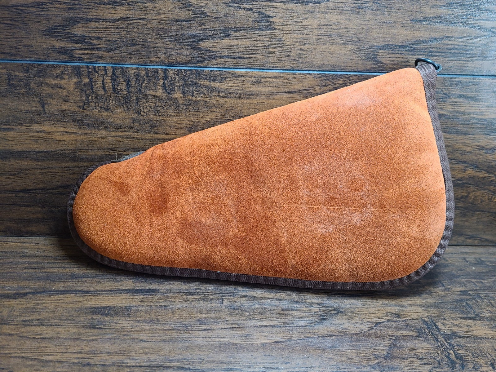 Vintage Suede Pistol Rug 14" Handgun Case Fleece Lined Padded Zipper Brown