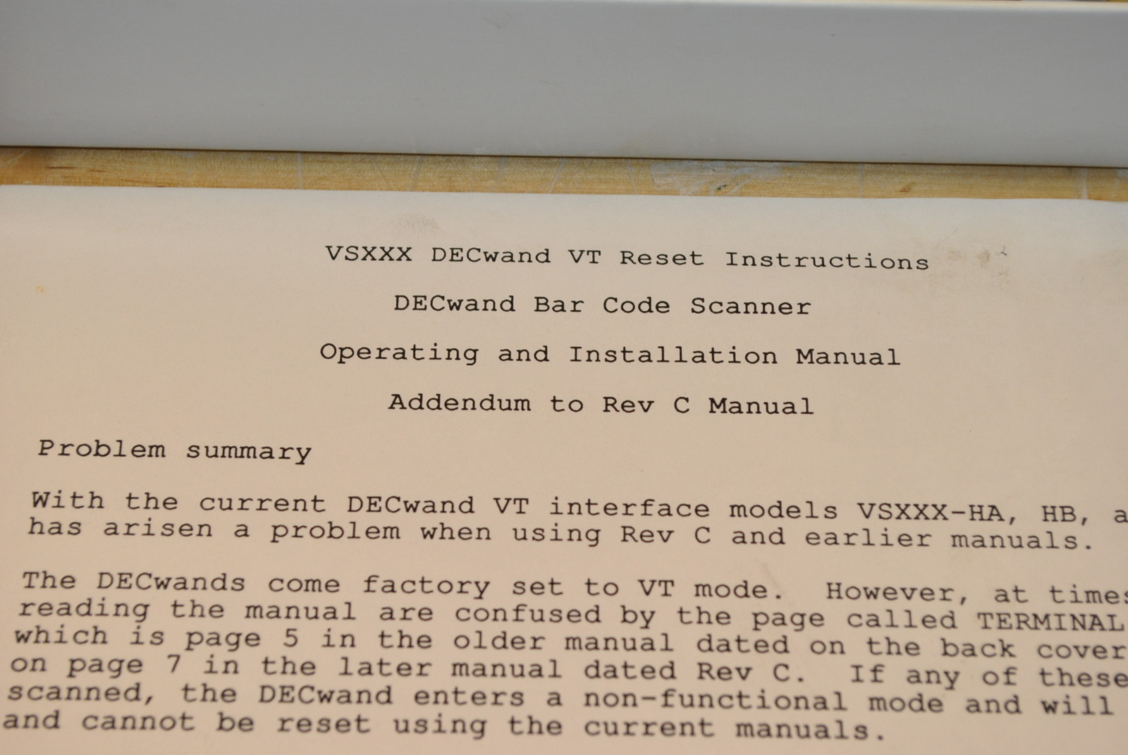 Digital Bar Code Scanner VSXXX-HG