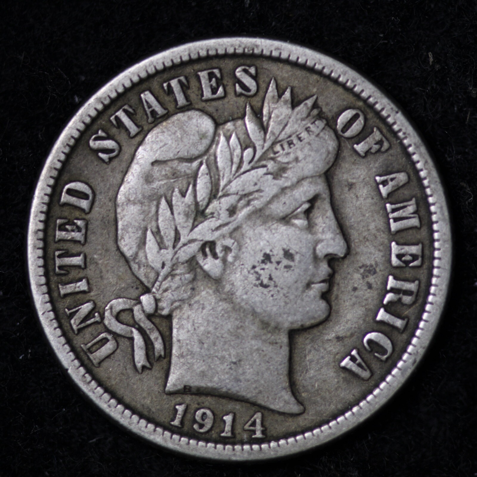 1914 Barber Silver Dime VF/XF B145