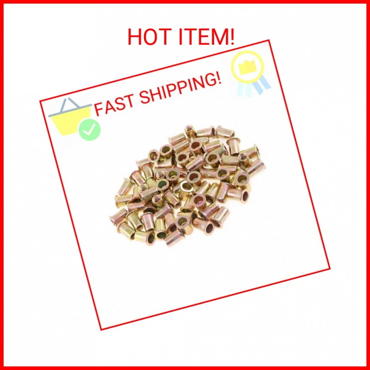 Keadic 150Pcs M6 Rivet Nuts Metric Zinc Plated Rivet Nut Carbon Steel Rivet Nut