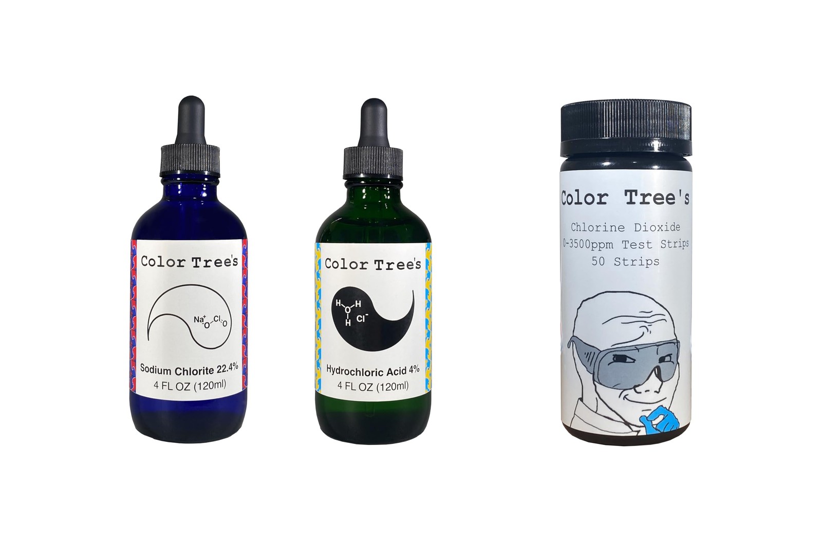 Color Tree's 8oz MMS CDS Kit - Includes 50x 0-3500ppm Chlorine Dioxide Test